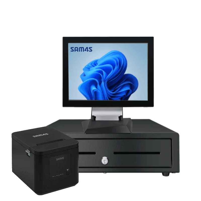 SAM4S Sapphire EPOS Bundle (Terminal + Printer + Cash Drawer), 15" + SAM4S H-Cube printer